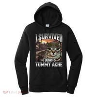 I Survived TodayS Tummy Ache Groovy Funny Cat Women's Hoodie thumb 0