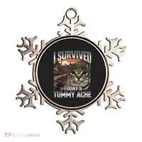 I Survived TodayS Tummy Ache Groovy Funny Cat Ornament thumb 0