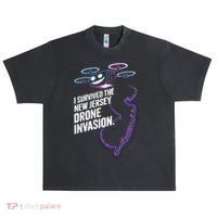 I Survived The New Jersey Drone Invasion Urban Oversized Heavyweight T-Shirt thumb 0