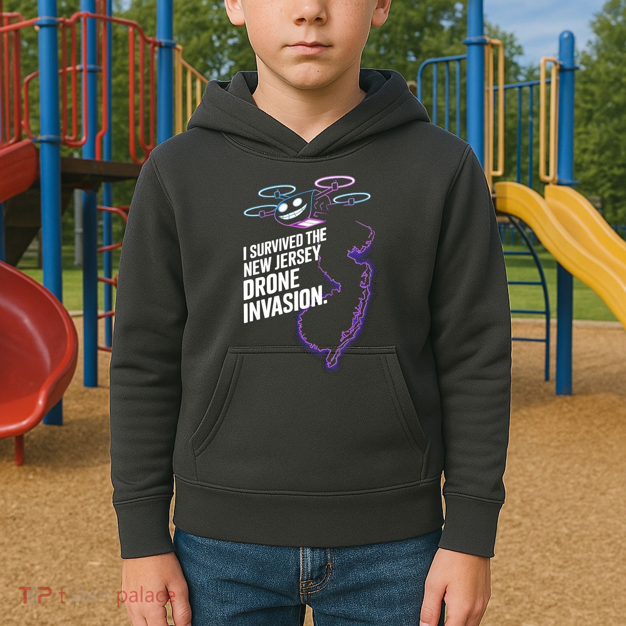 I Survived The New Jersey Drone Invasion Kids Hoodie