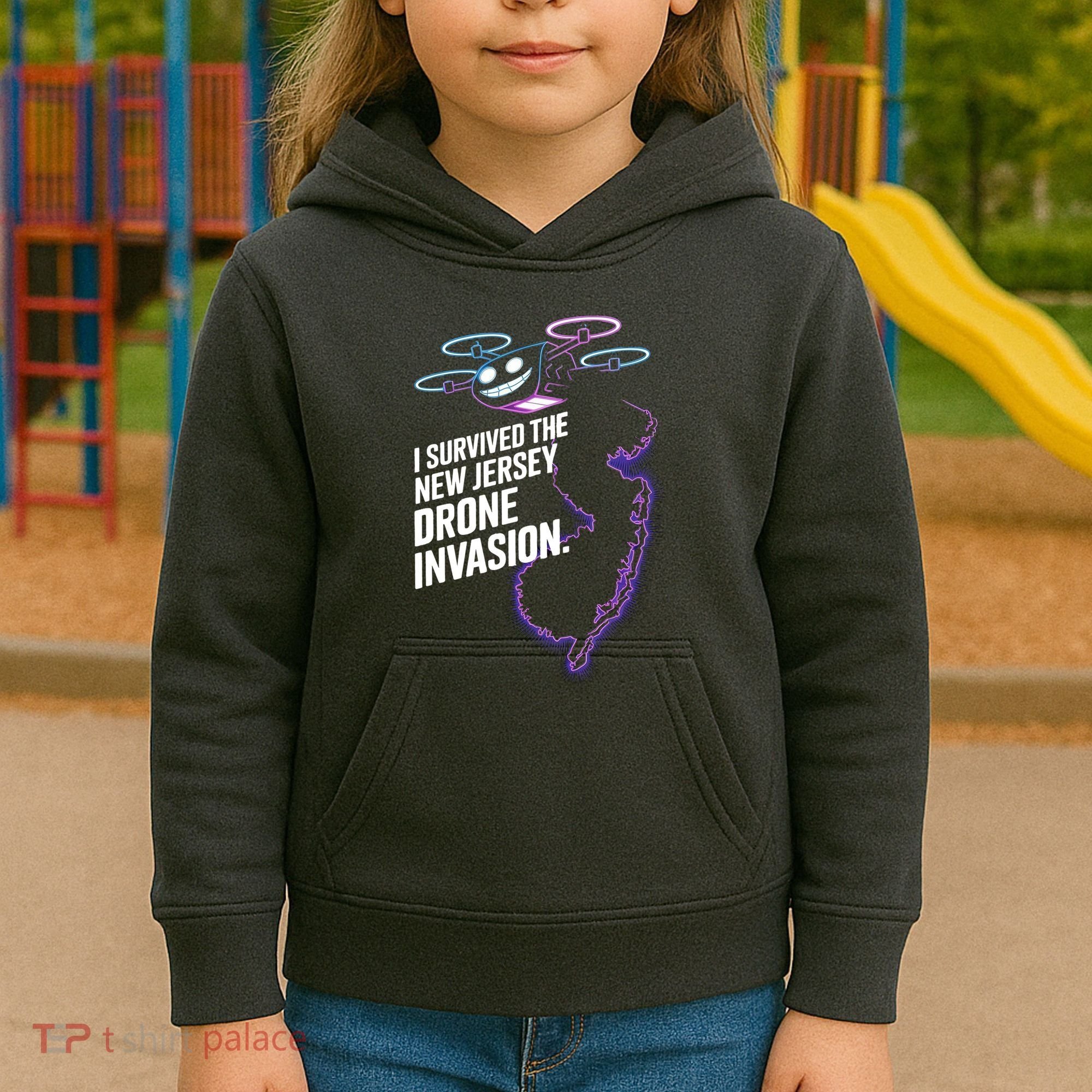 I Survived The New Jersey Drone Invasion Kids Hoodie