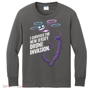 I Survived The New Jersey Drone Invasion Kids Long Sleeve Shirt
