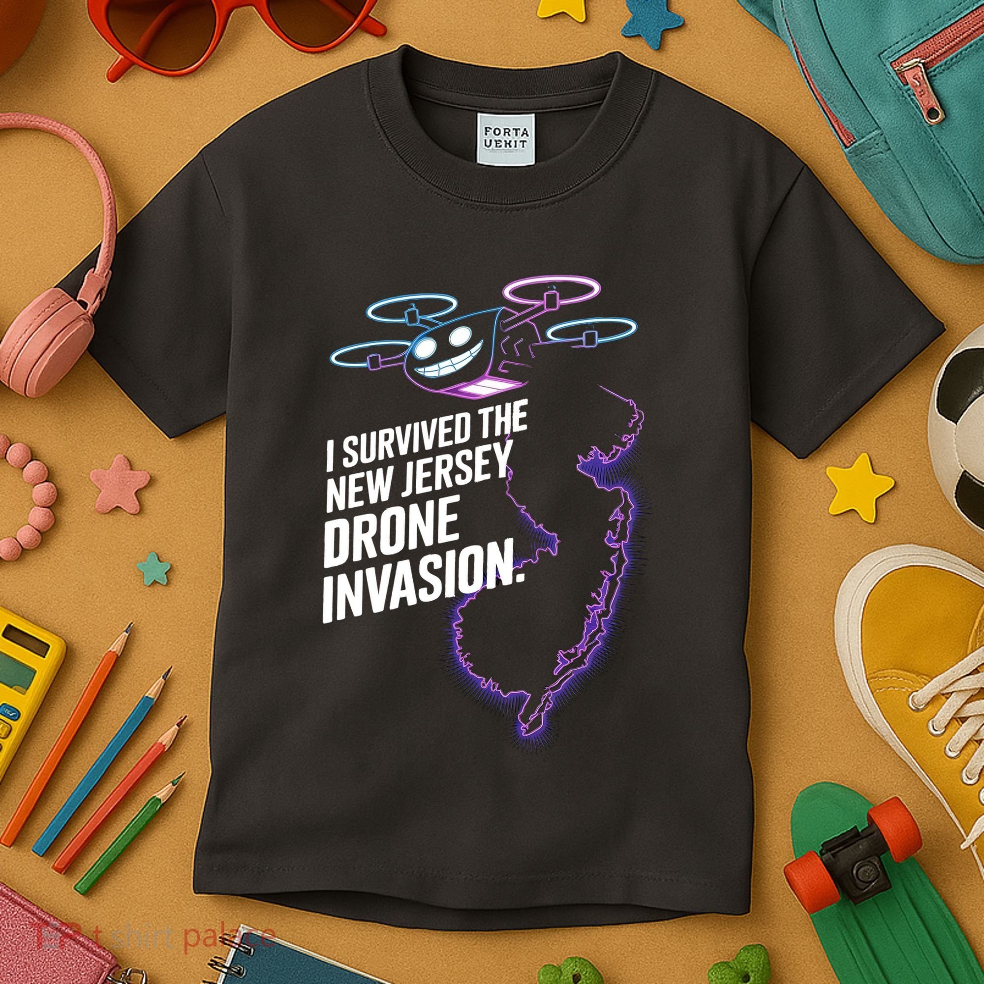 I Survived The New Jersey Drone Invasion Kids T-Shirt