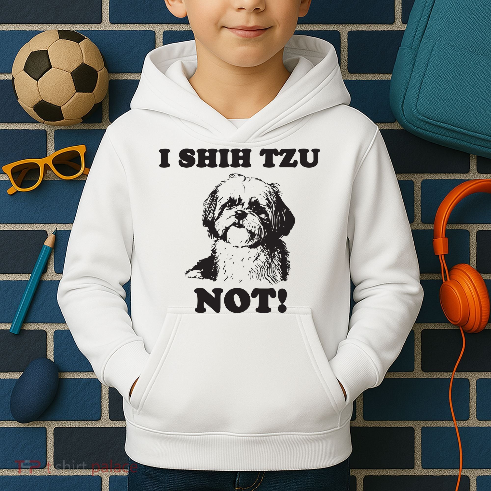I SHIH TZU NOT Funny Shih Tzu Dog Kids Hoodie