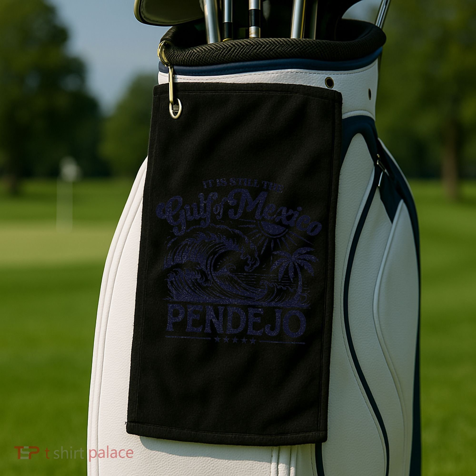 Its Still The Gulf Of Mexico Pendejo Beach Funny Spanish Golf Towel