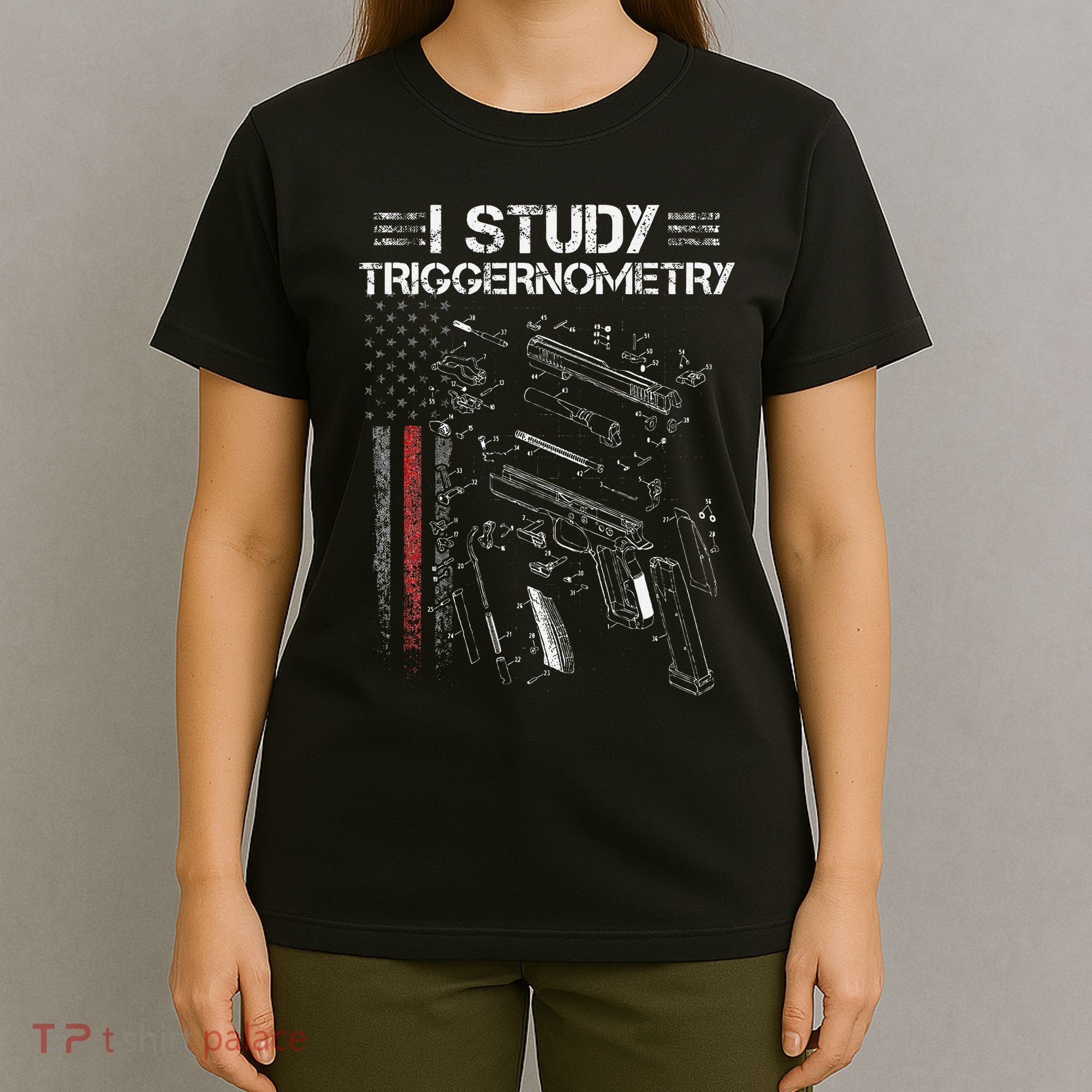 I Study Triggernometry Gun Veteran Christmas T-Shirt