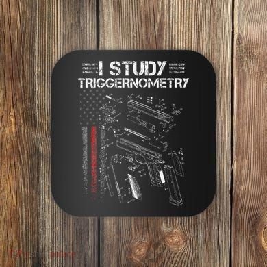 I Study Triggernometry Gun Veteran Christmas Coaster