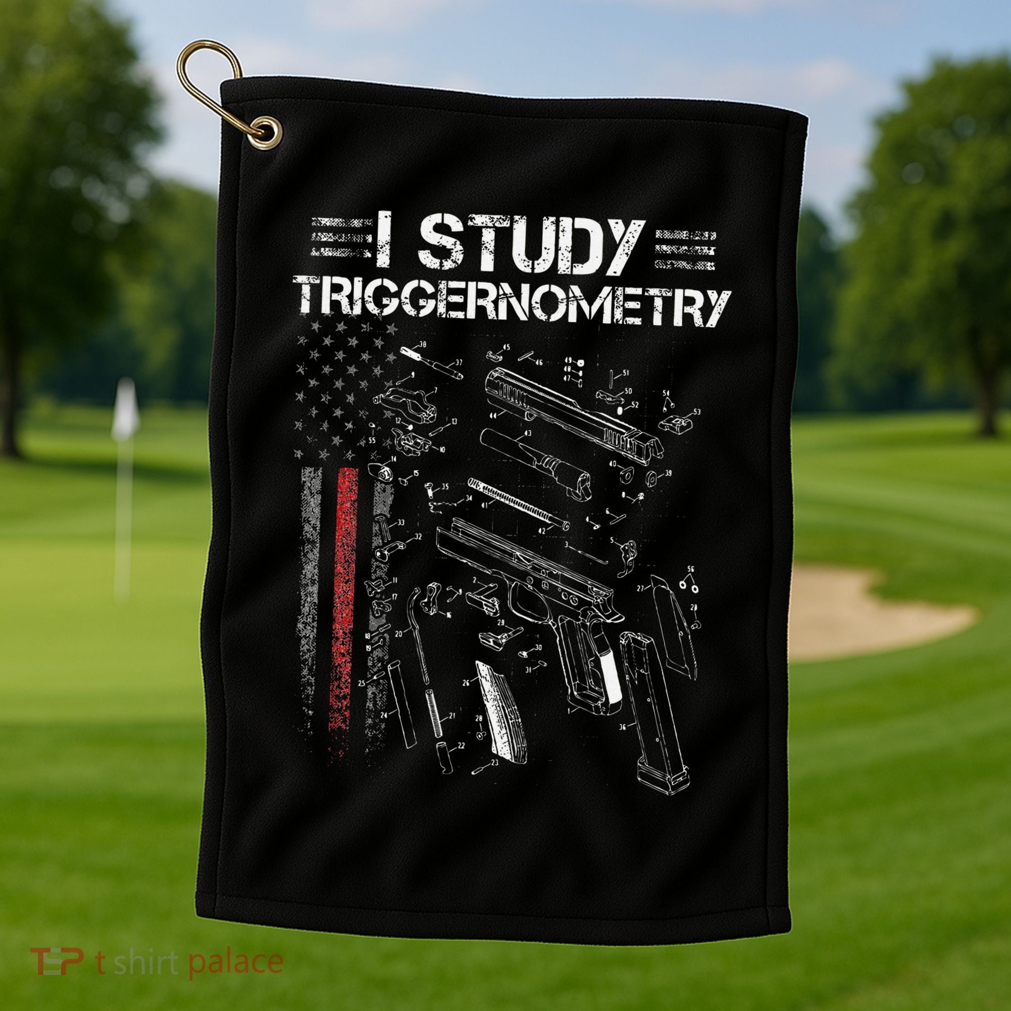 I Study Triggernometry Gun Veteran Christmas Golf Towel