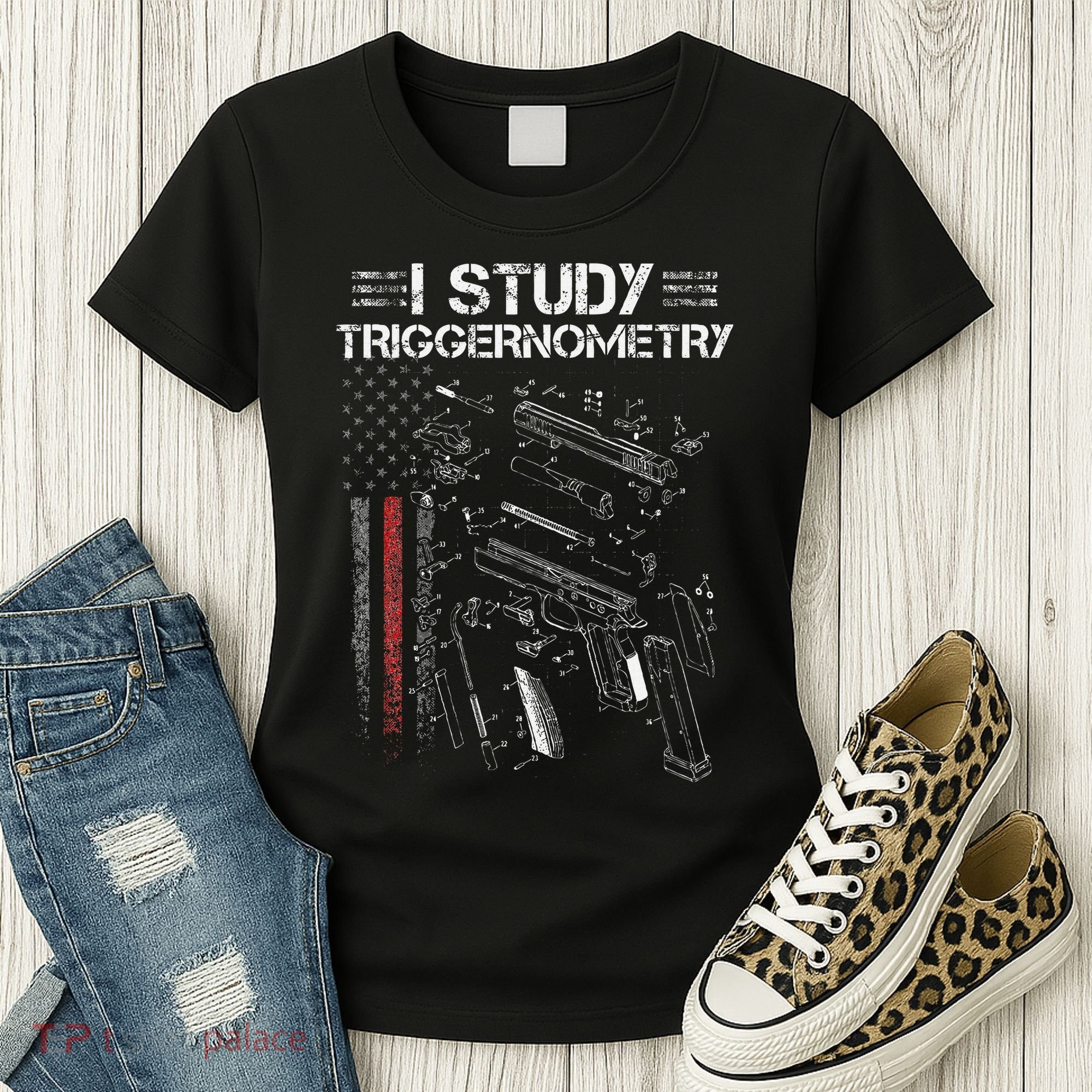 I Study Triggernometry Gun Veteran Christmas Women's T-Shirt