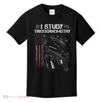 I Study Triggernometry Gun Veteran Christmas Kids T-Shirt thumb 0