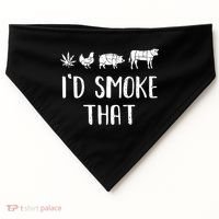 I'd Smoke That Funny BBQ Weed Cannabis USA-Made Doggie Bandana thumb 0