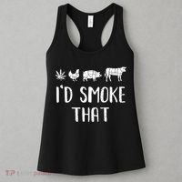 I'd Smoke That Funny BBQ Weed Cannabis Women's Tank Top thumb 3