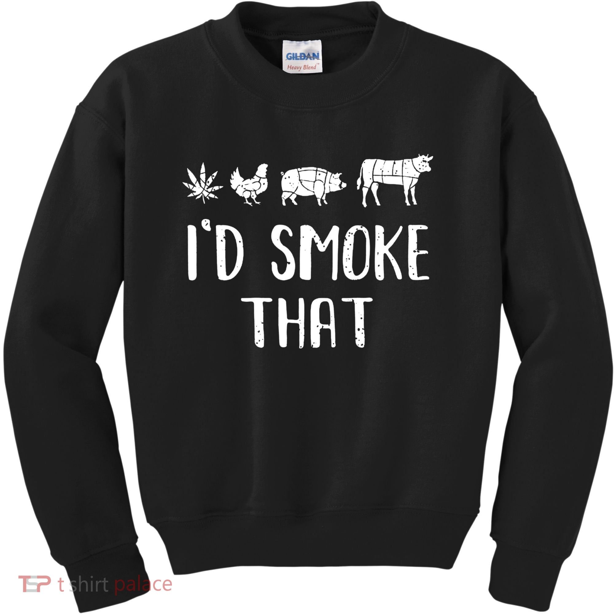 I'd Smoke That Funny BBQ Weed Cannabis Kids Sweatshirt
