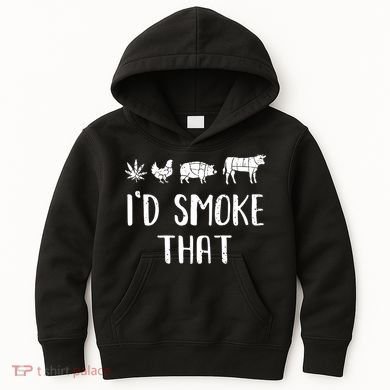 I'd Smoke That Funny BBQ Weed Cannabis Kids Hoodie