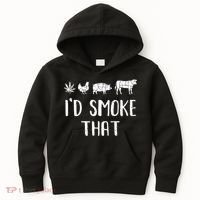 I'd Smoke That Funny BBQ Weed Cannabis Kids Hoodie thumb 0