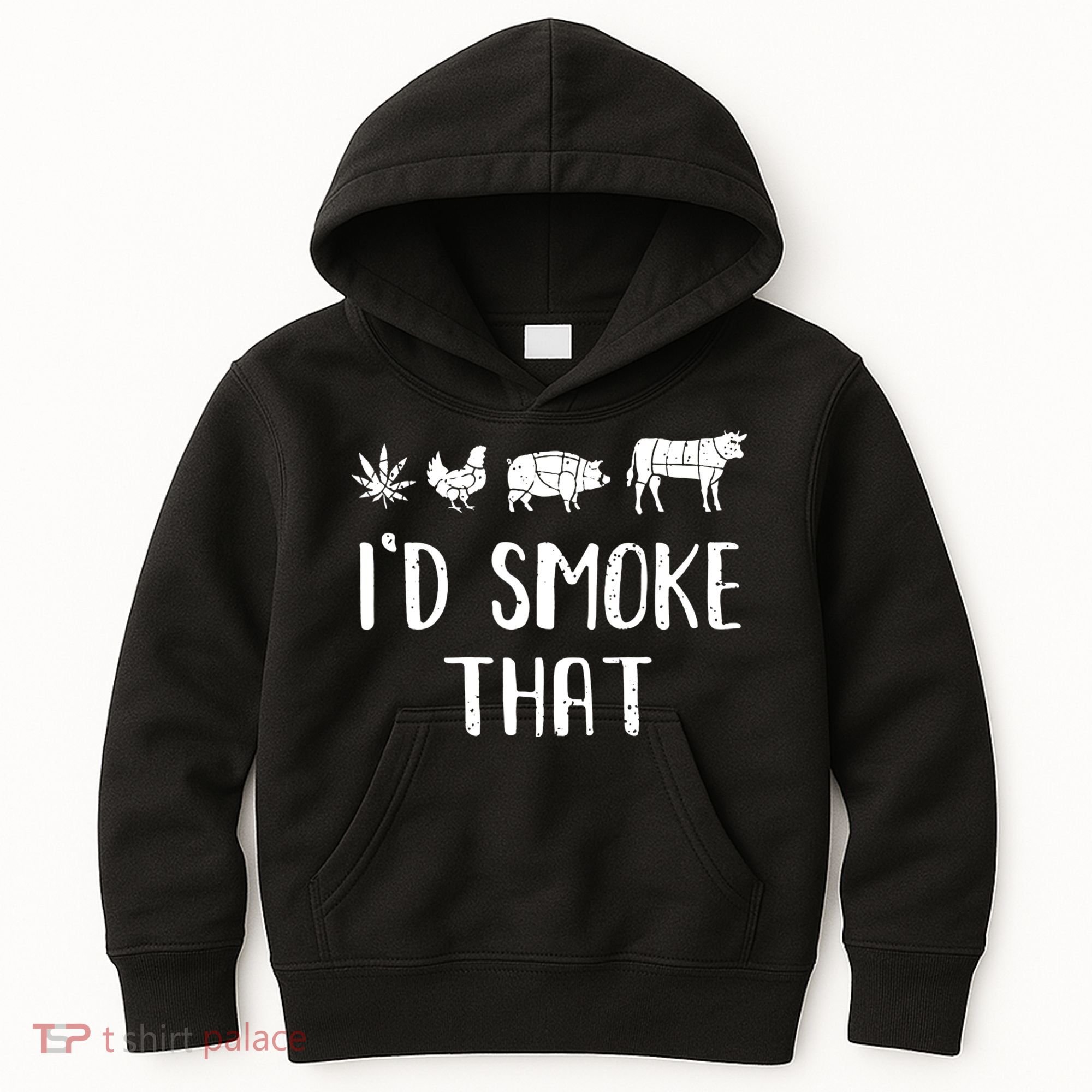 I'd Smoke That Funny BBQ Weed Cannabis Kids Hoodie