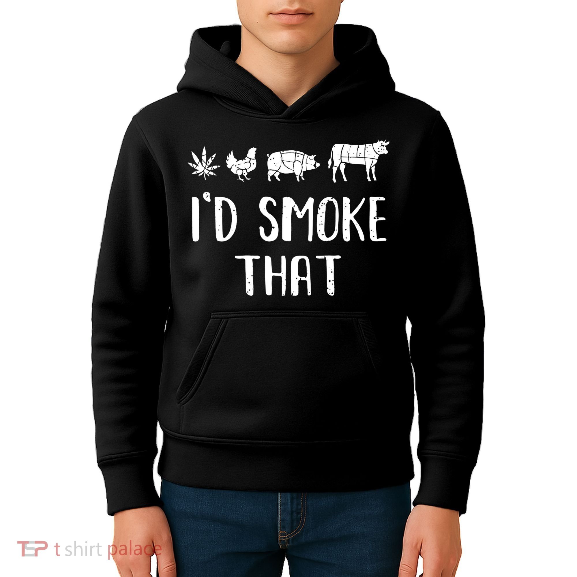 I'd Smoke That Funny BBQ Weed Cannabis Kids Hoodie