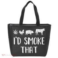 I'd Smoke That Funny BBQ Weed Cannabis Tote Bag thumb 0
