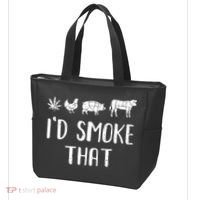 I'd Smoke That Funny BBQ Weed Cannabis Tote Bag thumb 3