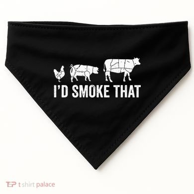 I'd Smoke That Fun BBQ Smoker Chef USA-Made Doggie Bandana