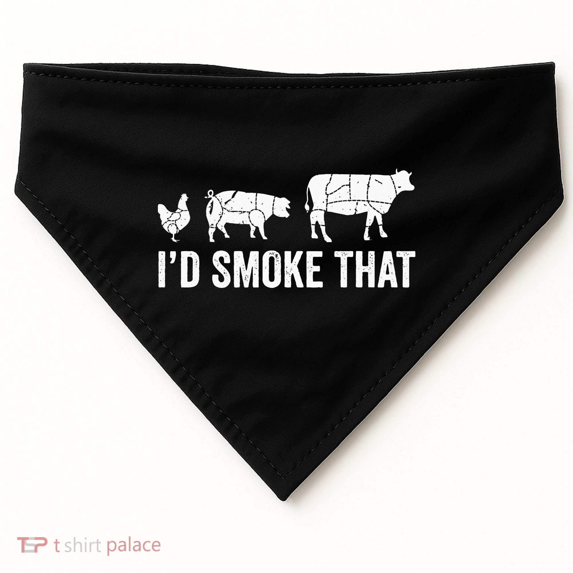 I'd Smoke That Fun BBQ Smoker Chef USA-Made Doggie Bandana