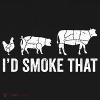 I'd Smoke That Fun BBQ Smoker Chef USA-Made Doggie Bandana thumb 2