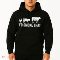 I'd Smoke That Fun BBQ Smoker Chef Hoodie thumb 2