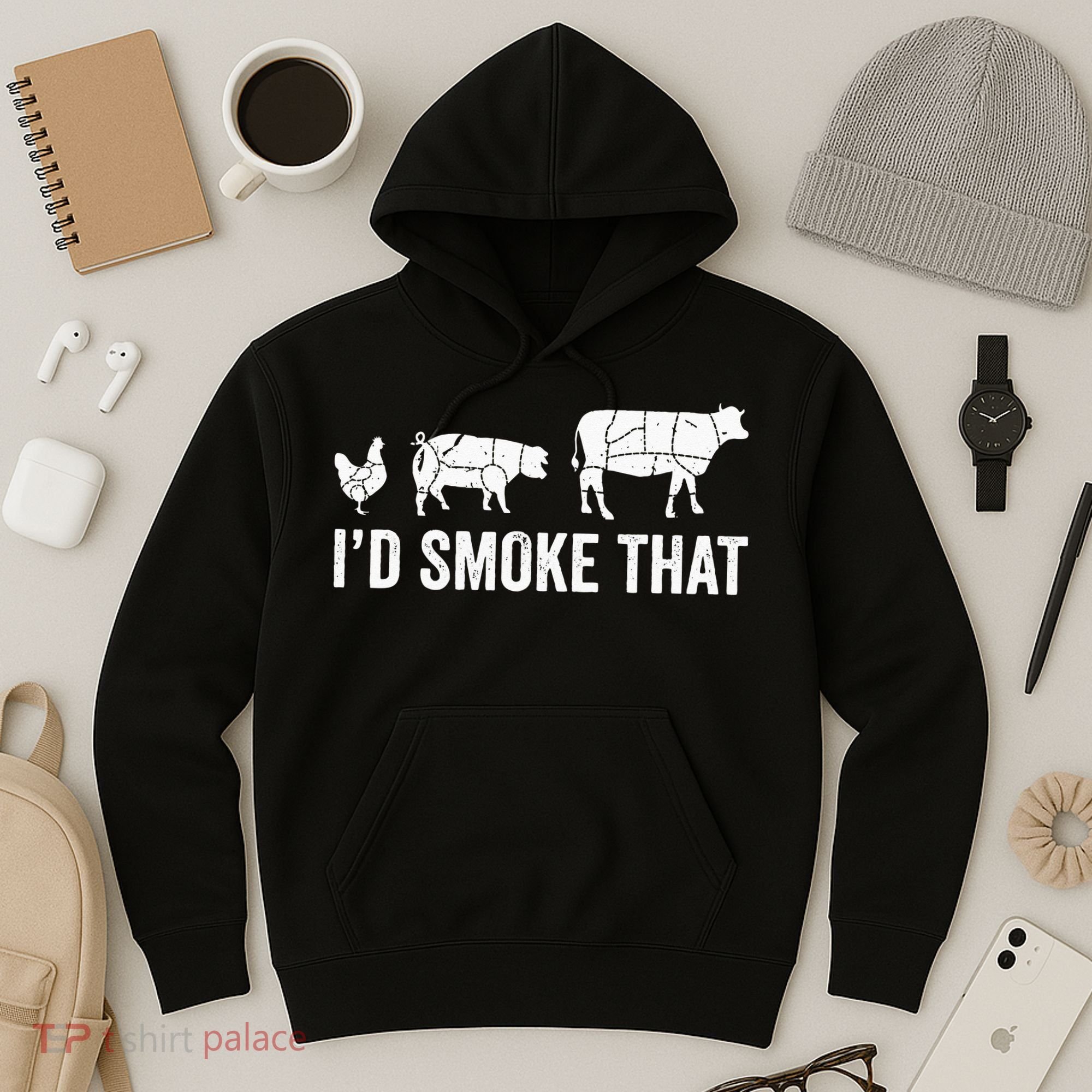 I'd Smoke That Fun BBQ Smoker Chef Hoodie