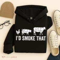 I'd Smoke That Fun BBQ Smoker Chef Hoodie thumb 4