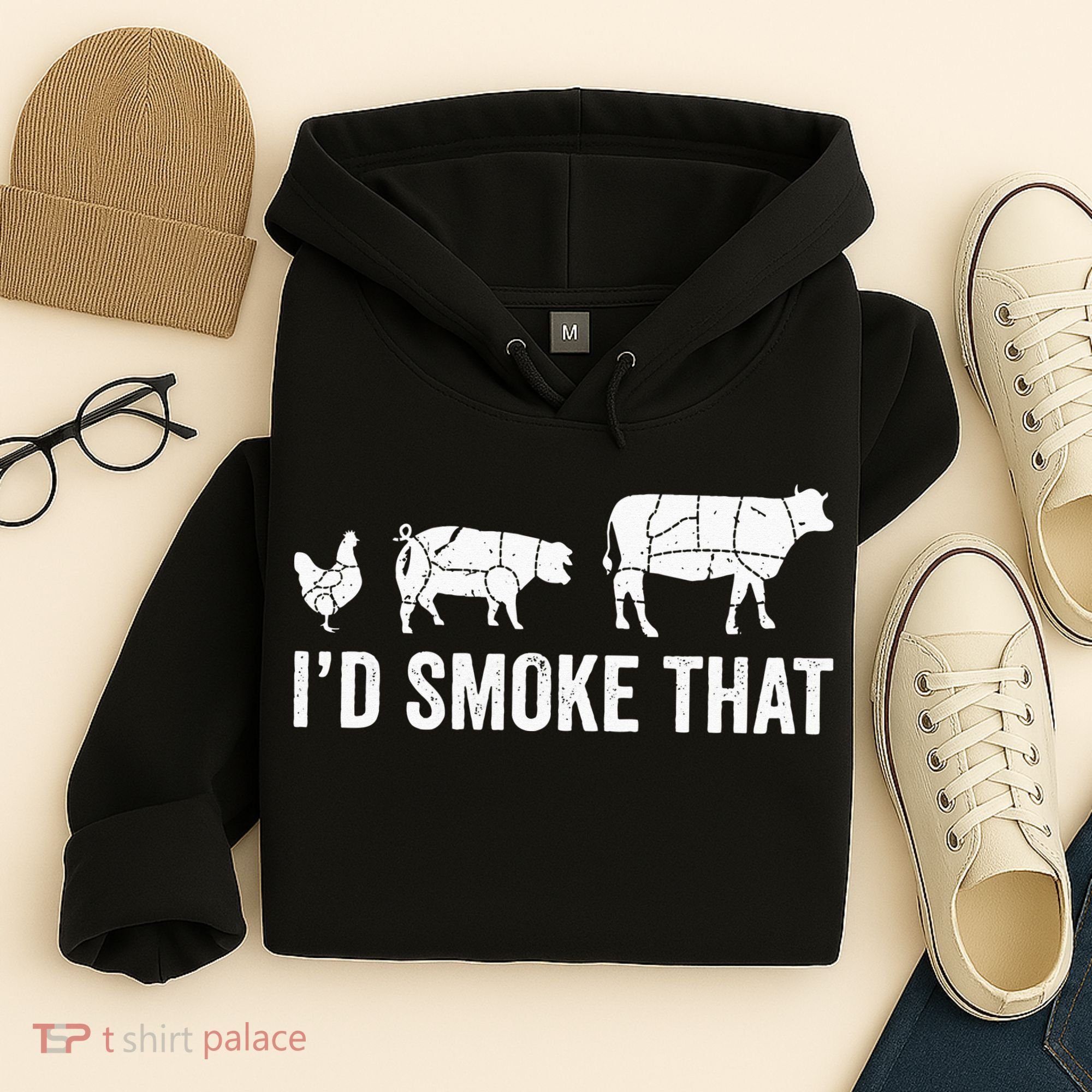 I'd Smoke That Fun BBQ Smoker Chef Hoodie