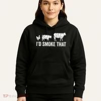 I'd Smoke That Fun BBQ Smoker Chef Hoodie thumb 5