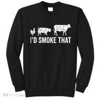 I'd Smoke That Fun BBQ Smoker Chef Sweatshirt thumb 0