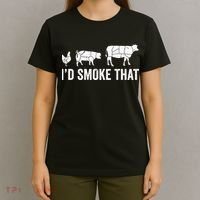 I'd Smoke That Fun BBQ Smoker Chef T-Shirt thumb 4