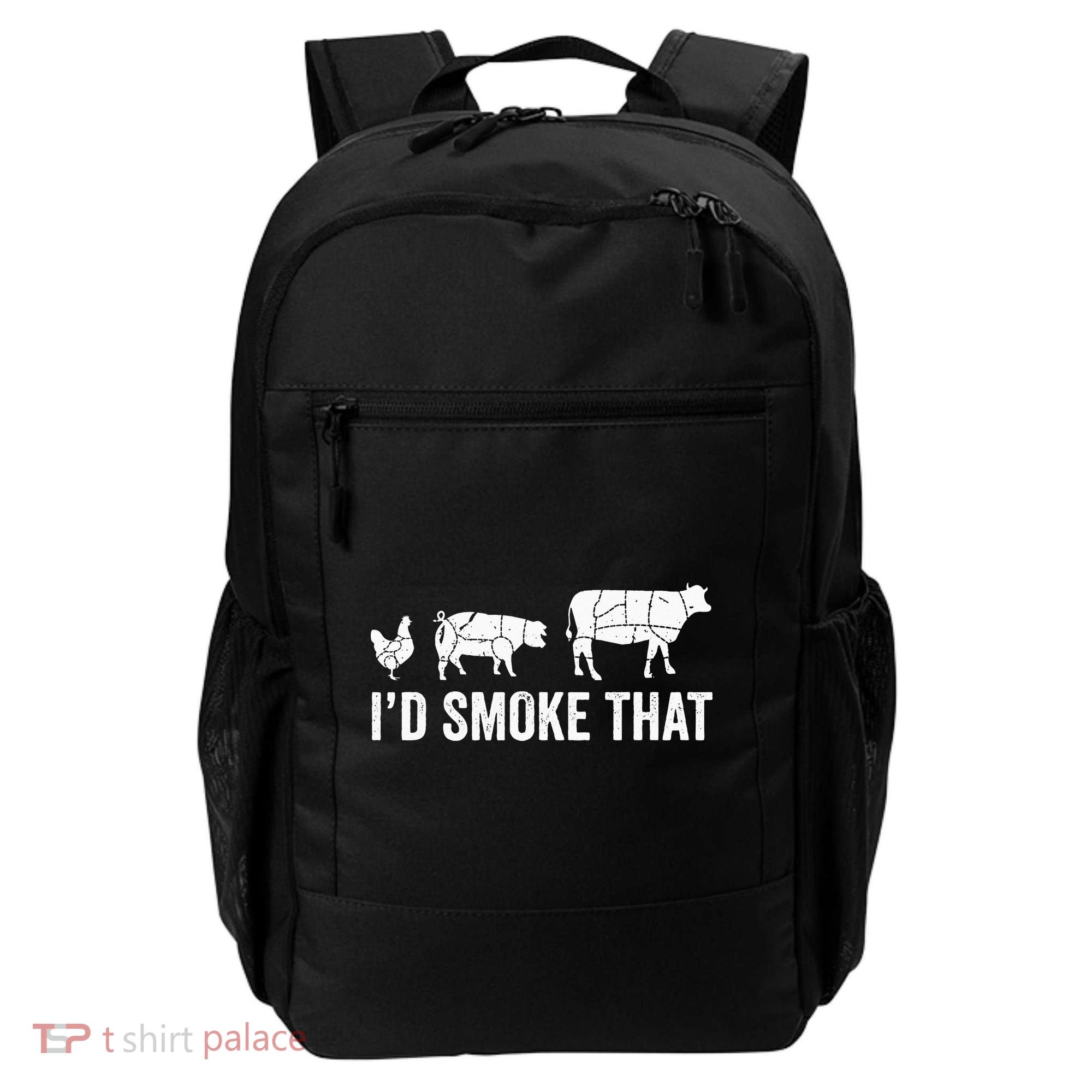 I'd Smoke That Fun BBQ Smoker Chef Backpack