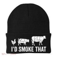 I'd Smoke That Fun BBQ Smoker Chef Beanie thumb 0