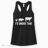 I'd Smoke That Fun BBQ Smoker Chef Women's Tank Top thumb 0