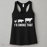 I'd Smoke That Fun BBQ Smoker Chef Women's Tank Top thumb 3