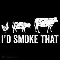 I'd Smoke That Fun BBQ Smoker Chef Baby Bodysuit thumb 2