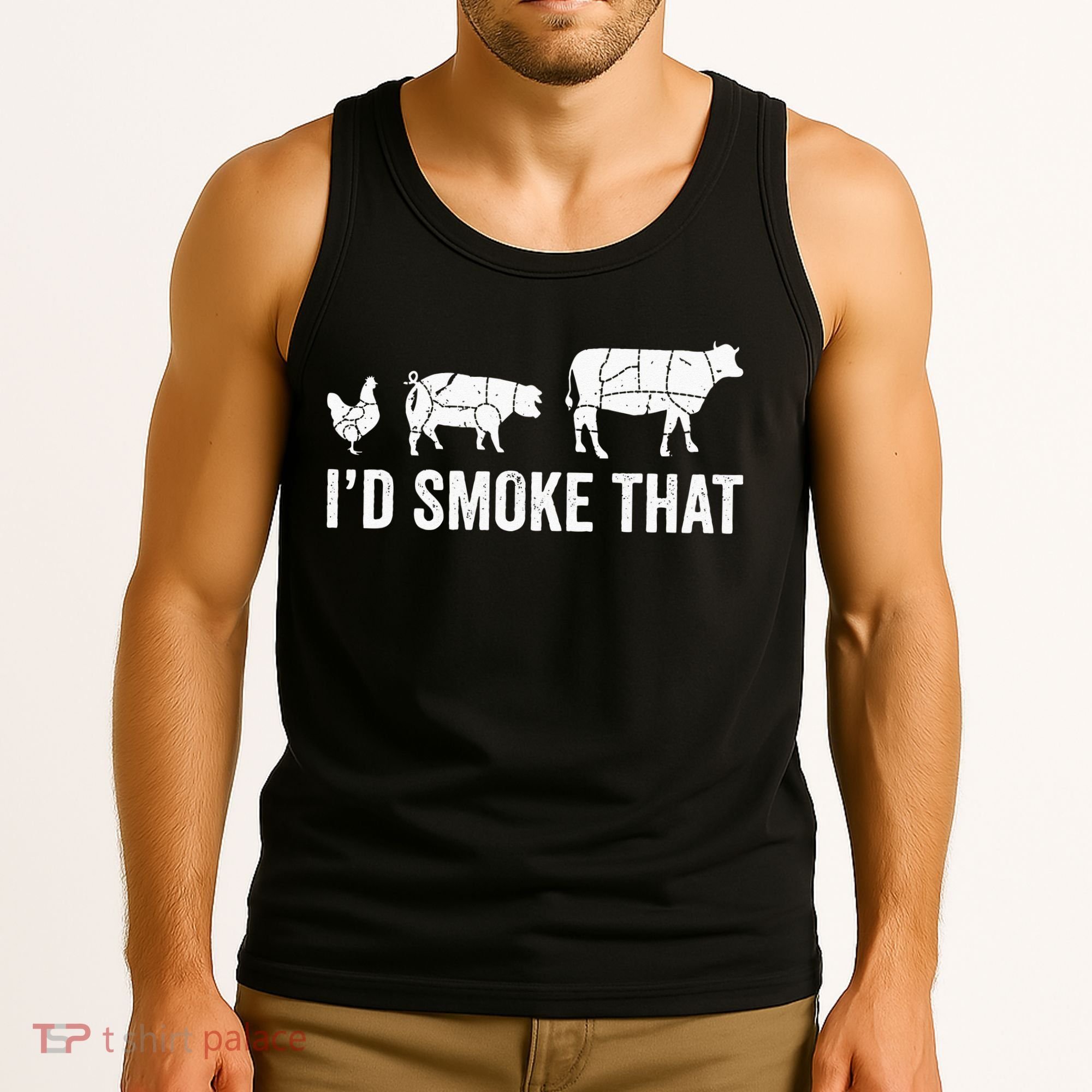 I'd Smoke That Fun BBQ Smoker Chef Tank Top