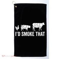 I'd Smoke That Fun BBQ Smoker Chef Golf Towel thumb 0