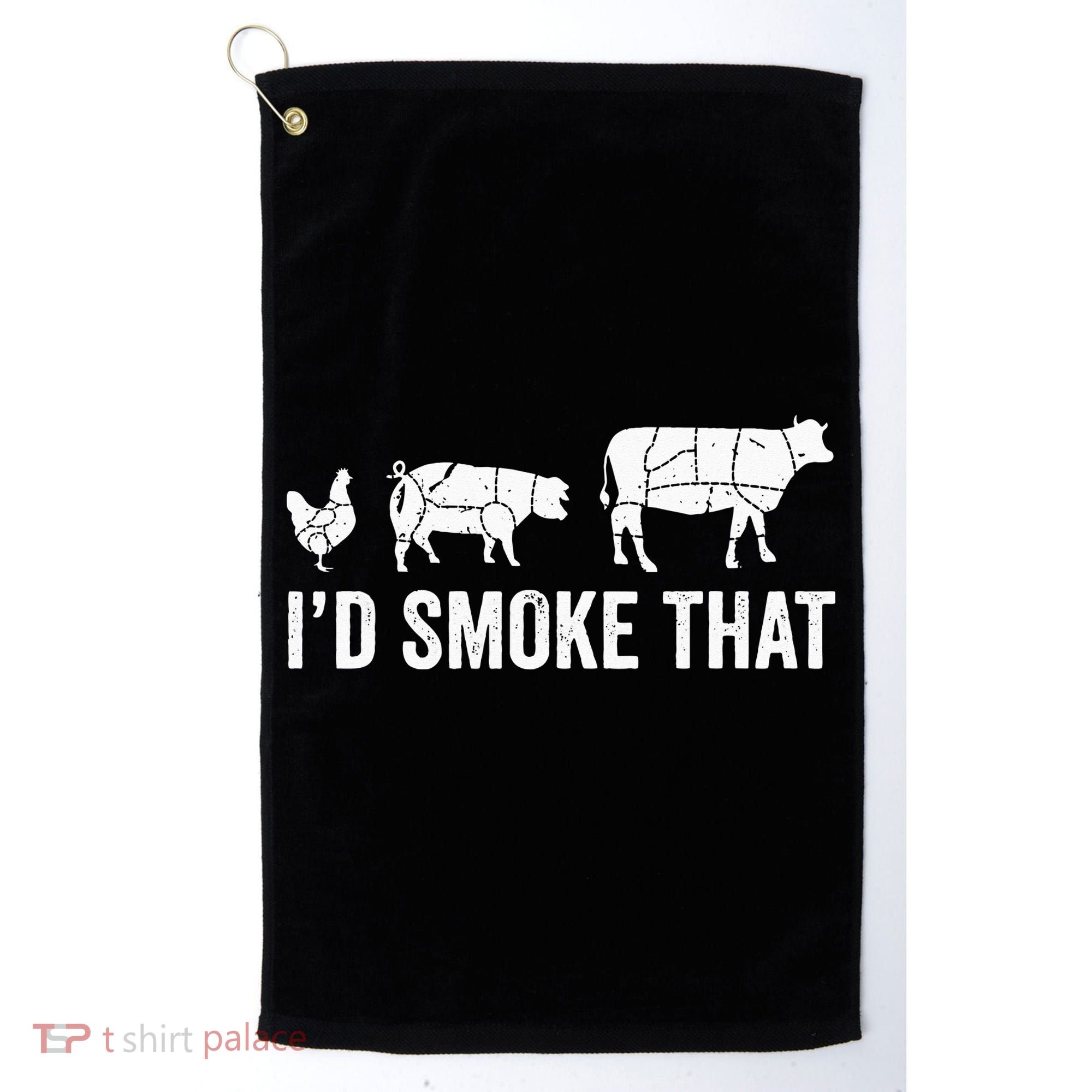 I'd Smoke That Fun BBQ Smoker Chef Golf Towel
