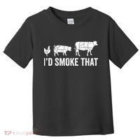 I'd Smoke That Fun BBQ Smoker Chef Toddler T-Shirt thumb 0