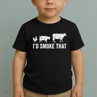 I'd Smoke That Fun BBQ Smoker Chef Toddler T-Shirt thumb 2