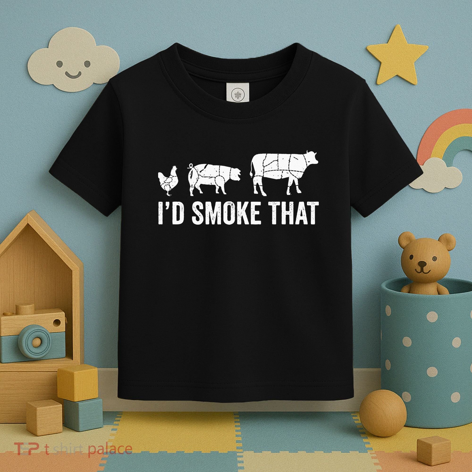I'd Smoke That Fun BBQ Smoker Chef Toddler T-Shirt
