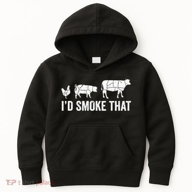I'd Smoke That Fun BBQ Smoker Chef Kids Hoodie