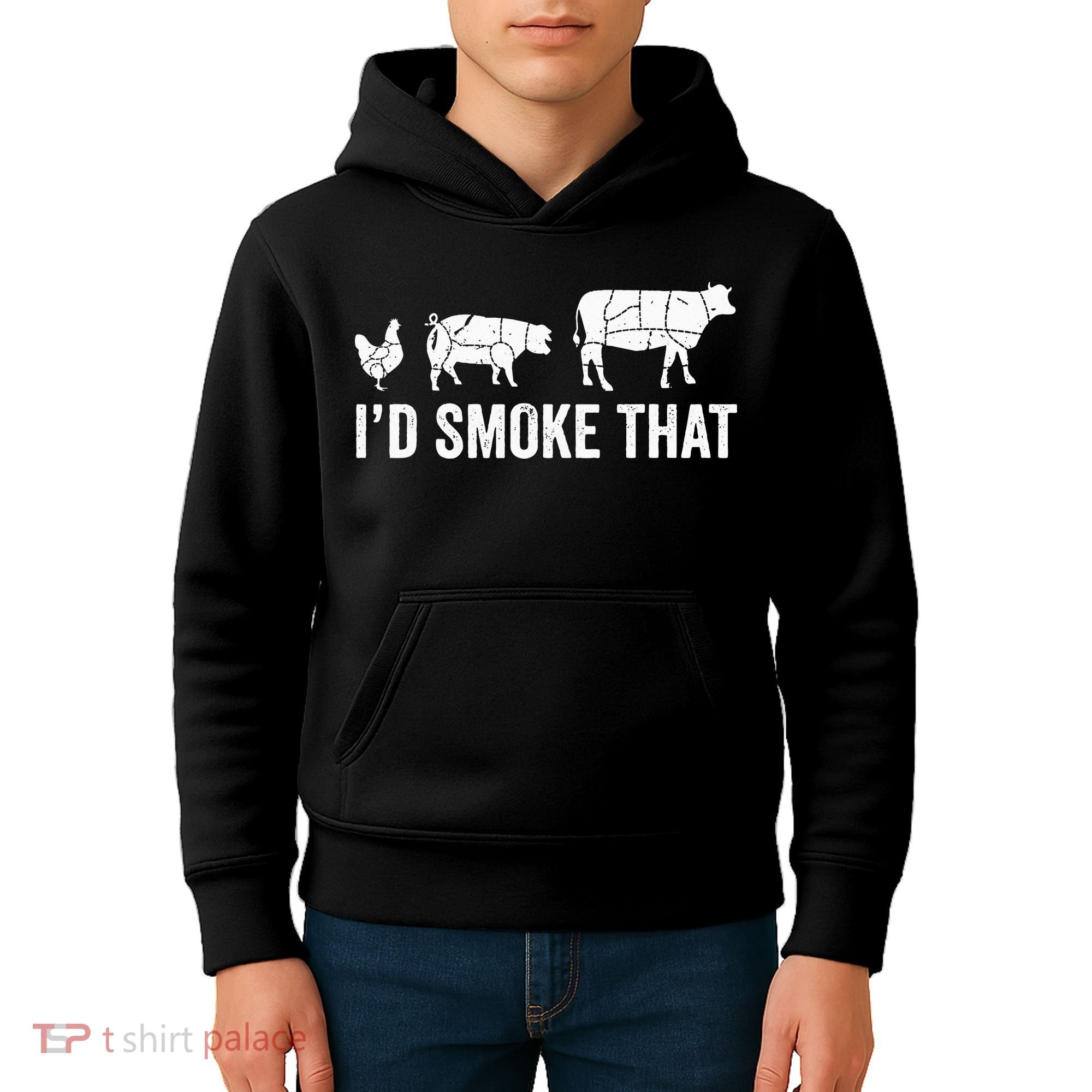 I'd Smoke That Fun BBQ Smoker Chef Kids Hoodie
