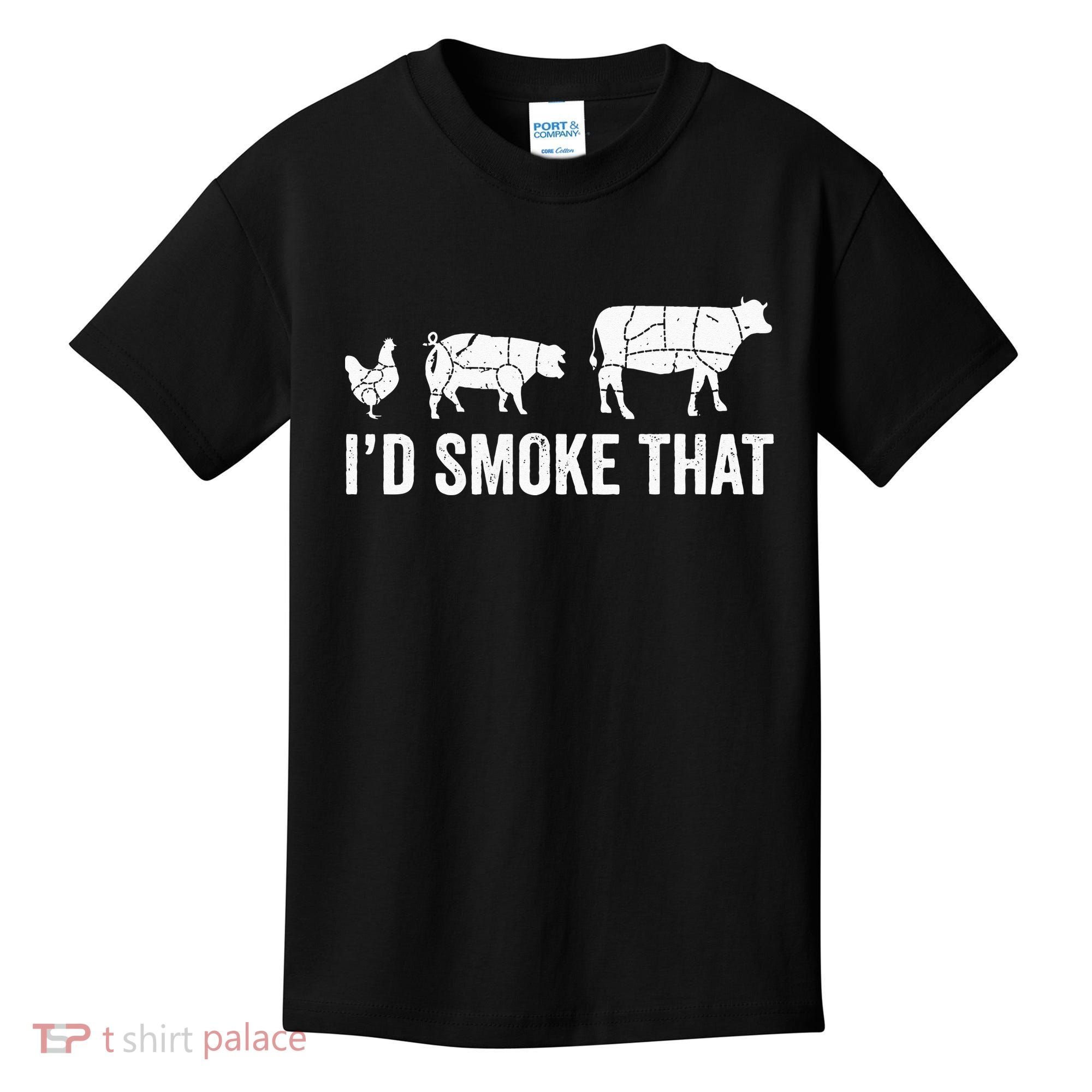I'd Smoke That Fun BBQ Smoker Chef Kids T-Shirt