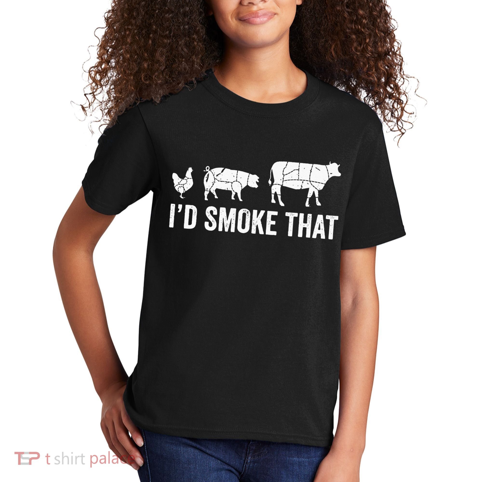 I'd Smoke That Fun BBQ Smoker Chef Kids T-Shirt