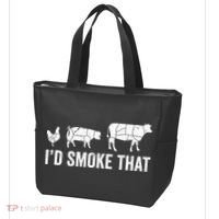 I'd Smoke That Fun BBQ Smoker Chef Tote Bag thumb 3