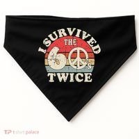 I Survived The Sixties 60s Twice USA-Made Doggie Bandana thumb 0
